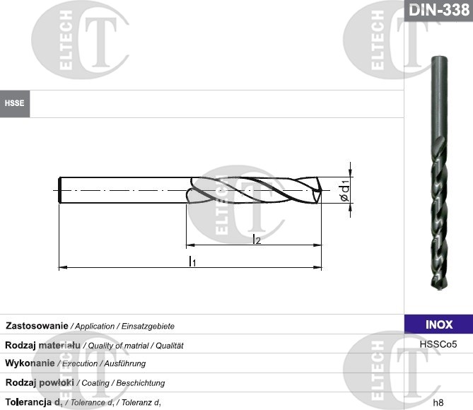 WIERTLO NWKA FI 10,50  87/133MM HSSE SZL. INOX