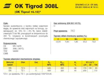 DRUT FI 2.00/1000 308L OK16.10 TIGROD /5kg/