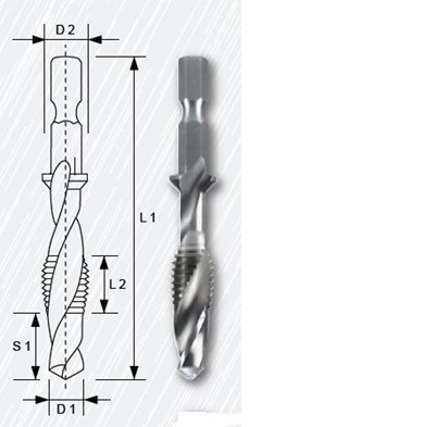 GWINTOWNIK M 8 (6H) HSS  KOMBI-BIT