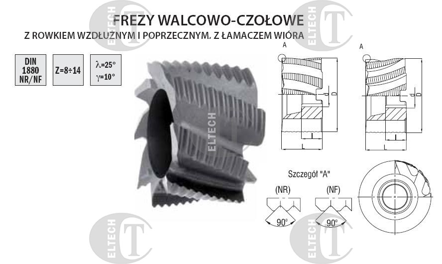 FREZ NASADZANY FI  40,0  32 Z8 NR d16 HSSE