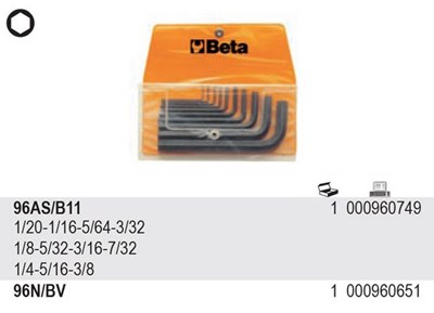 KPL.KLUCZY TRZPIEN.96AS 1/20-3/8  11SZT  BETA