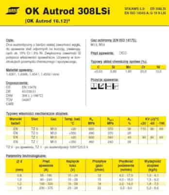 DRUT FI 0.8/15 308L-SI OK 16.12   AUTROD