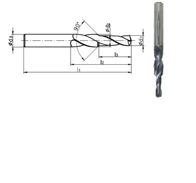 WIERTLO STOPNIOWE FI  3,30/6,00  90° HA6 M 4 VHM TIALN 1300