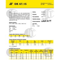 ELEKTRODA OK 67.15 2.50/0.6 /KARTON 3.6KG/ /ES24-18B/ VP