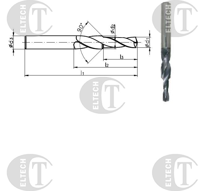 WIERTLO STOPNIOWE FI  5,00/8,00  90° HA8 M 6 VHM TIALN 1300