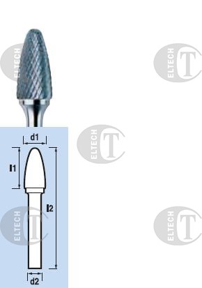 PILNIK OBROTOWY RBF FI 10 19/ 65 HA6 D HM OSTROLUKOWY ZAOKRAGLONY