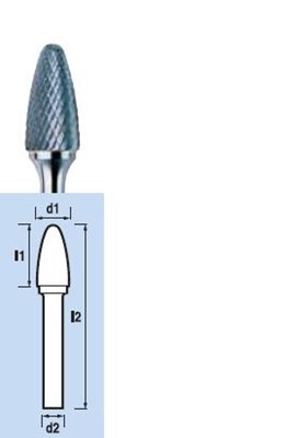 PILNIK OBROTOWY RBF FI 12 25/ 70 HA6 ALU HM OSTROLUKOWY ZAOKRAGLONY