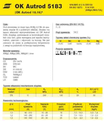 DRUT FI 1.0/ 7  ALMG4,5  OK 51.83  AUTROD 5183