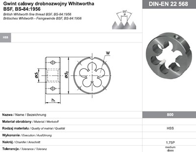 NARZYNKA BSF  3/8-20 DIN-22568 HSS 800