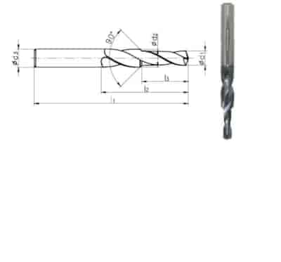WIERTLO STOPNIOWE FI 10,20/14,00  90° HA14 M12 VHM TIALN 1300