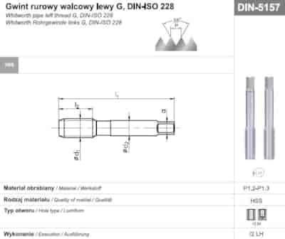 GWINTOWNIK G  3/8  NGRA/2 DIN-5157 LH HSS