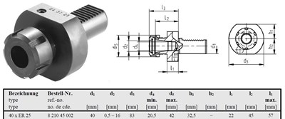 OPRAWKA 1220-40 ER25 E4-40*ER25  HEIMATEC