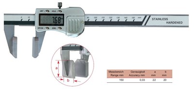 SUWMIARKA SPEC. 150 CYFR.   3V/DATA SZCZEKI SZEROKIE