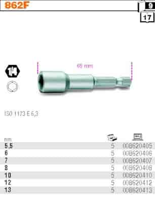 BIT 1/4''- 12MM Z NASADKA  BETA