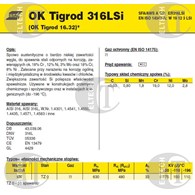 DRUT FI 1.20/1000 316L-SI OK16.32 TIGROD /5kg/