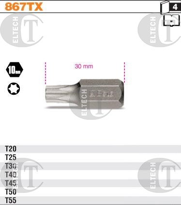 BIT 10MM- TX40- 30MM  TORX  BETA