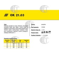 ELEKTRODA OK 21.03 2.50/1.5 /KARTON 9 KG/ / OK GPC /