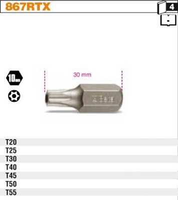 BIT 10MM- T30- 30MM  R-TORX  BETA