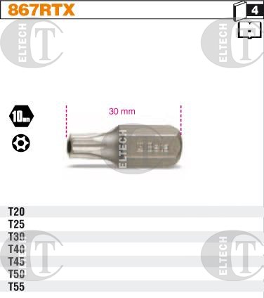 BIT 10MM- T30- 30MM  R-TORX  BETA