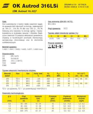 DRUT FI 0.8/15 316L-SI OK16.32 AUTROD
