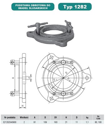 PODSTAWA IMADLA TYP 1282-2 ( 80,100 )