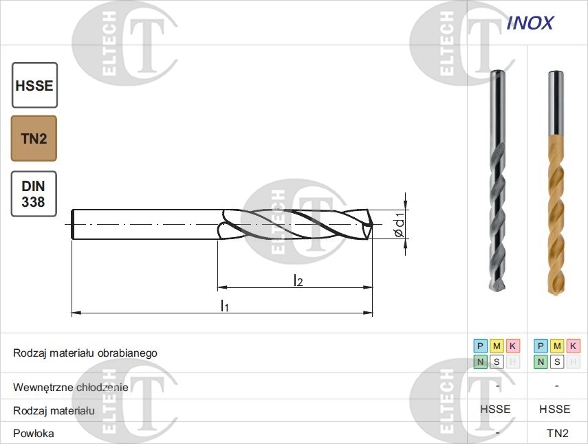 WIERTLO NWKA FI  4,50  47/80MM HSSE TIN SZL. INOX