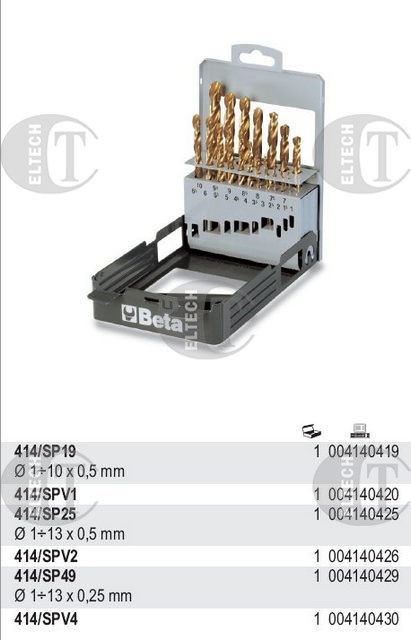 ZESTAW WIERTEL 1-10 MM TIN (19 szt)   BETA