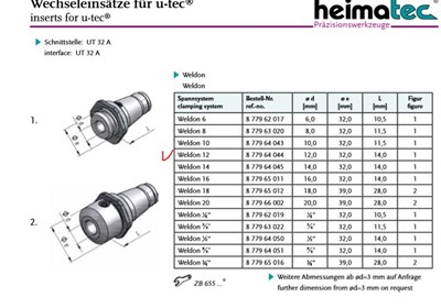 ADAPTER WELDON FI 12 UNITEC ER32   HEIMATEC