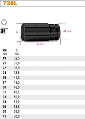 NASADKA UD. 3/4 -19MM  DLUGA  BETA