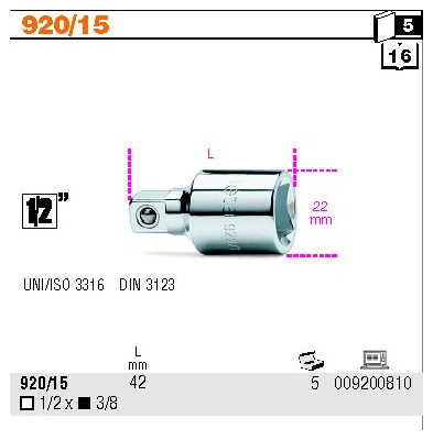 ADAPTER GN.1/2 -ZAB.3/8    BETA