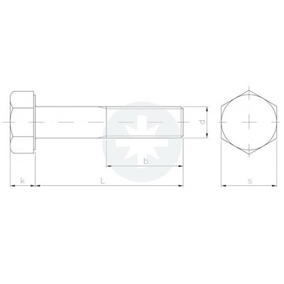 SRUBA M16x180 Z LBEM 6-KATNYM Z GWINTEM NA CZESCI DIN931 PN82101 KL.5.8 OCYNK