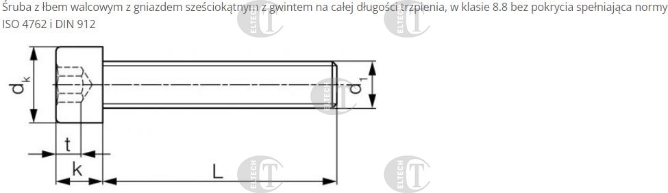 SRUBA IMBUS  M14X80 DIN 912 PN 82302 Kl.8.8 CZARNE OKSYDOWANA