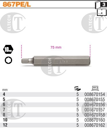 BIT 10MM- H 4- 75MM IMBUS BETA