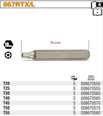 BIT 10MM-T20-30MM R-TORX BETA