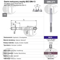 GWINTOWNIK M 6 DIN-371B (6H) HSSE HL INOX