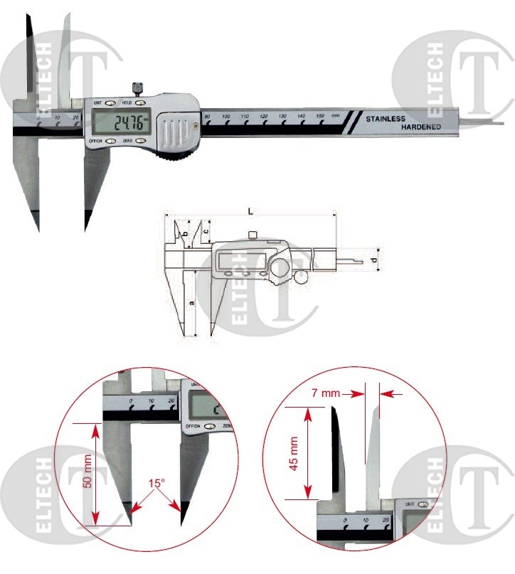 SUWMIARKA SPEC. 150 CYFR.   3V/DATA/SQ DLUGIE GORNE SZCZEKI 45