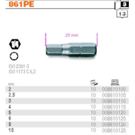 BIT 1/4”- H 3- 25MM  TRZP.  BETA