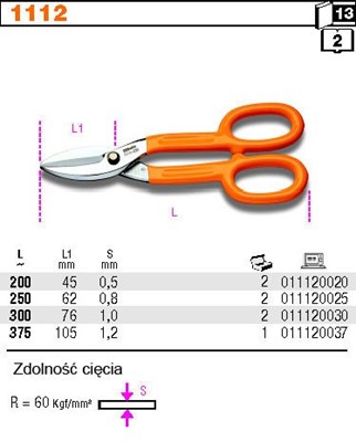 NOZYCE DO BLACHY 250MM