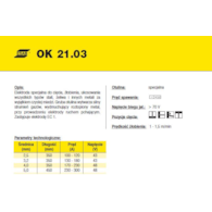 ELEKTRODA OK 21.03 3.20/3.5 /KARTON 10.5 KG/ / OK GPC /