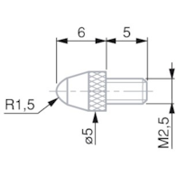 KONCOWKA POMIAR M2,5 SFERA FI5,00 R1,5 WEGLIK