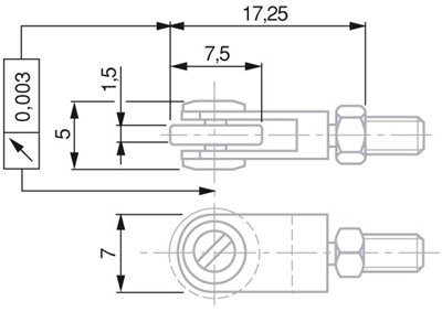 KONCOWKA POMIAROWA M2,5 CYLINDR. Z ROLKA