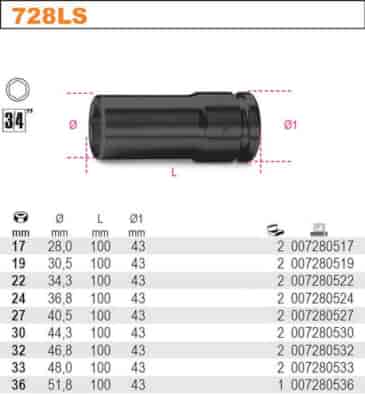 NASADKA UD. 3/4 -17MM  DLUGA SLIM BETA