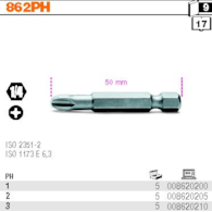 BIT 1/4”- PH2- 50MM  PHILLIPS  BETA