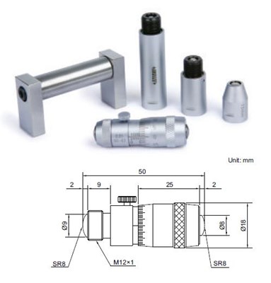 SREDNICOWKA 2-PKT. MIKROM.   50-1000MM KPL.