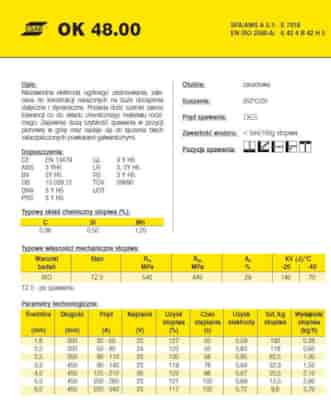 ELEKTRODA OK 48.00 6.00/6.5 /KARTON 19,5KG/