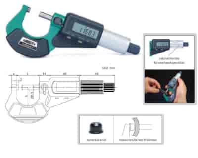 MIKROMETR CYFR.   0- 25 SPRZEGLO CIERNE  /CERT..
