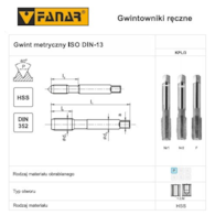 GWINTOWNIK M 1,2 NGMM/3 DIN-352 (4H) HSS