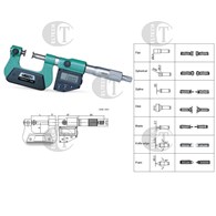 MIKROMETR CYFR.   0- 25 IP54 UNIWERS. Z KONCOWKAMI