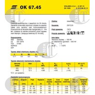 ELEKTRODA OK 67.45 5.00/1.6 /KARTON 9.6KG/ /ES-18-8-6B/ VP