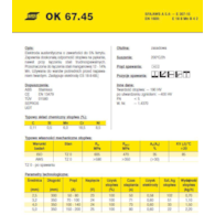ELEKTRODA OK 67.45 5.00/1.6 /KARTON 9.6KG/ /ES-18-8-6B/ VP